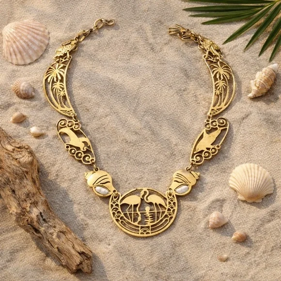 Rare vintage Wild Bryde Luna statement necklace - Picture 2 of 4